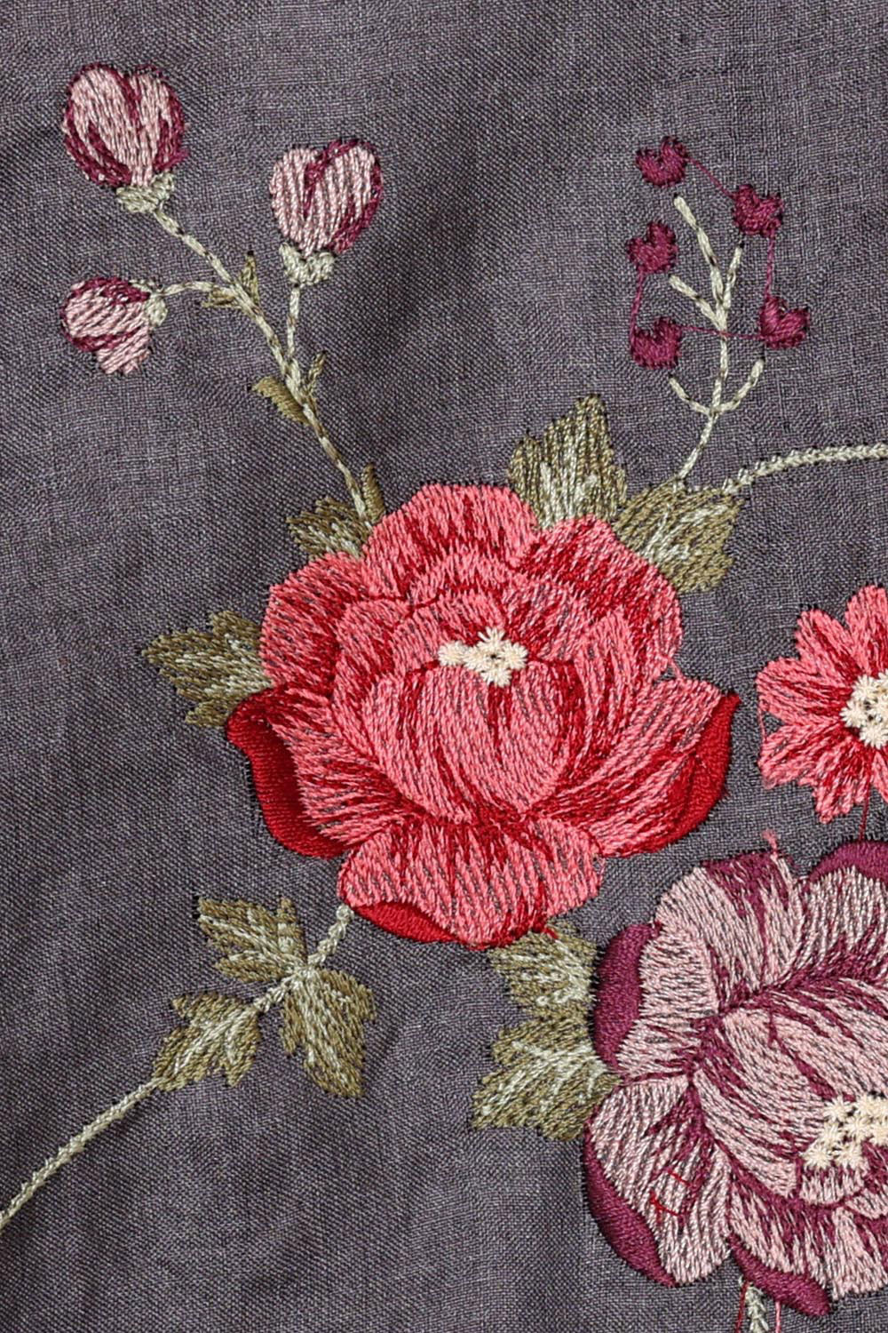 Image of Tussar Silk Charcoal Grey Saree